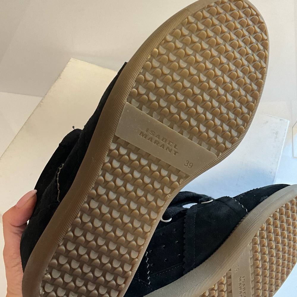 Isabel Marant Bobby Black Suede Leather Sneakers - Picture 10 of 14